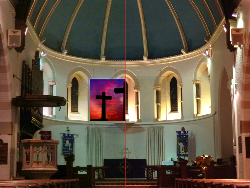 Church AV Hazelwoods Guildfor With Cross